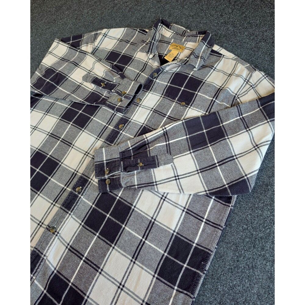 Blue Mountain Men's XLT Plaid Flannel Shirt XL Tall 100% Cotton Button Up